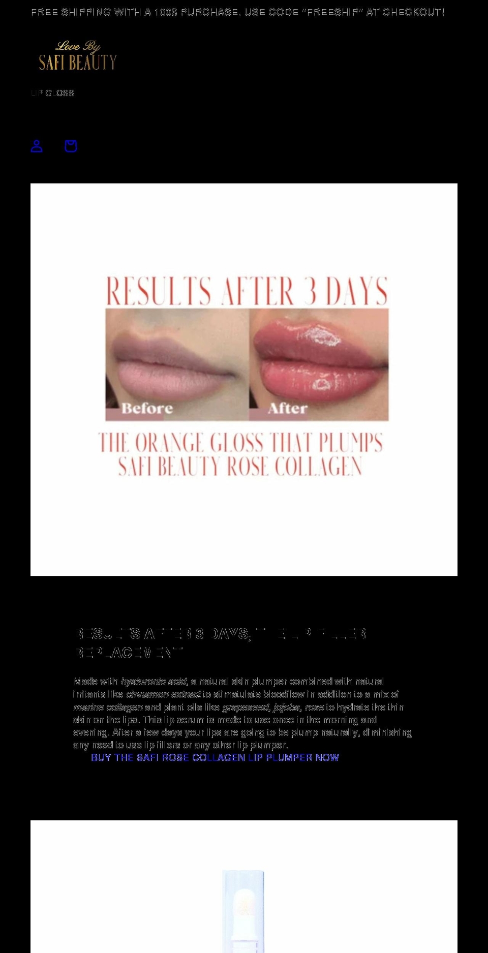 safibeauty.com shopify website screenshot
