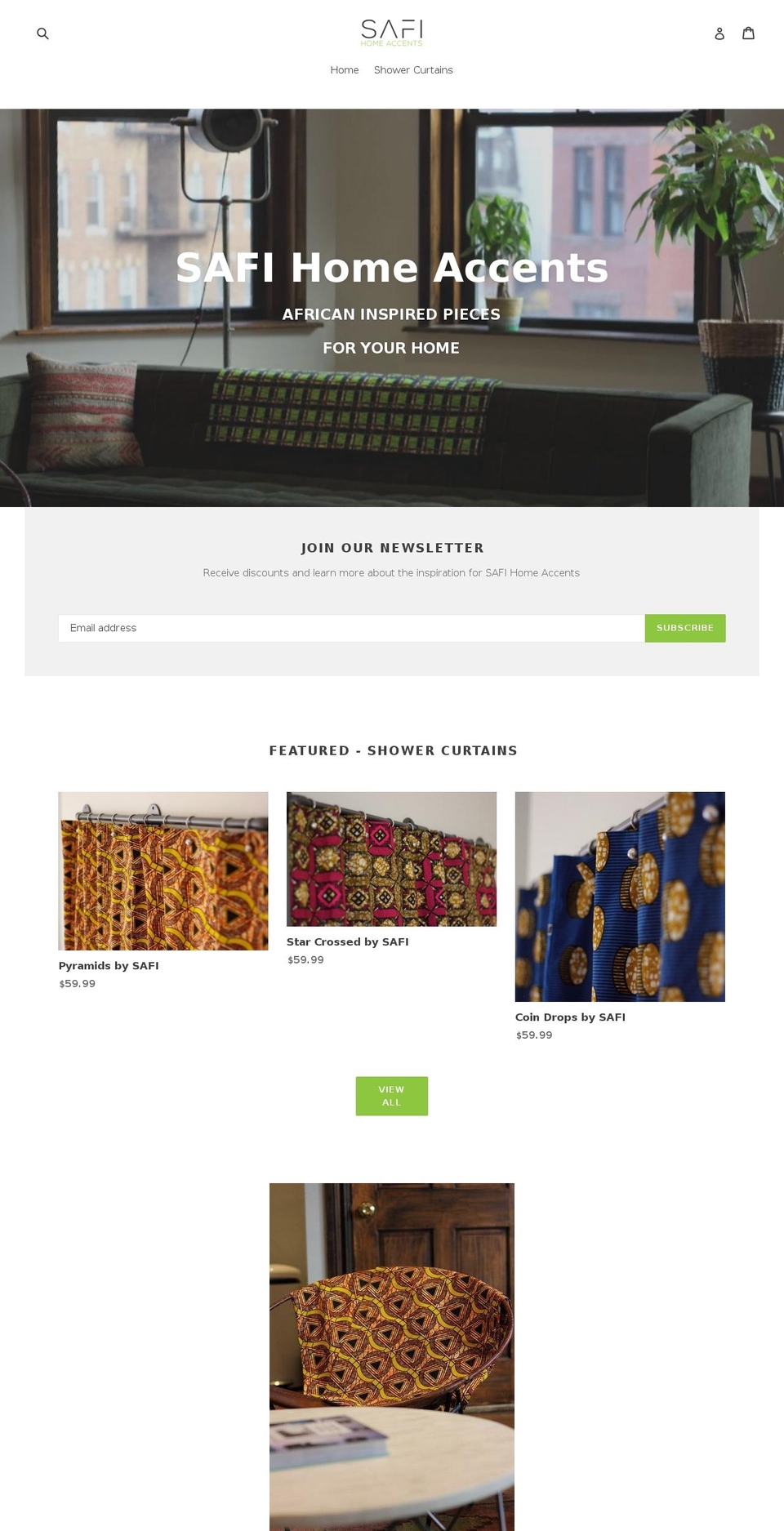 safihomeaccents.com — Shopify storefront screenshot