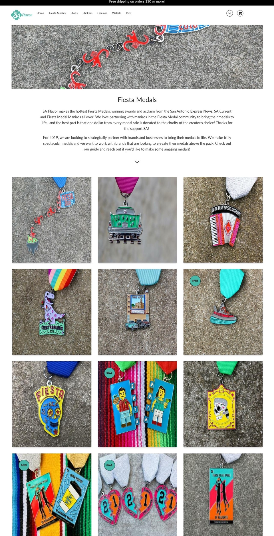 saflavormedals.com — Shopify storefront screenshot