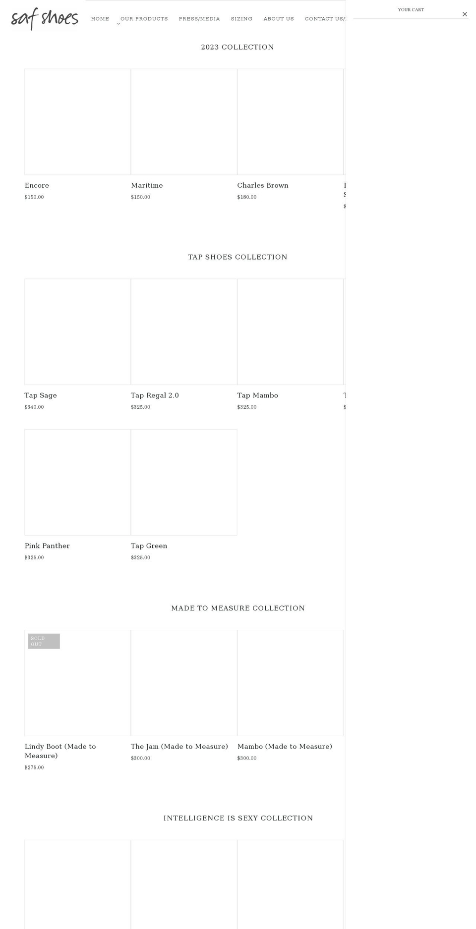 safshoes.com shopify website screenshot