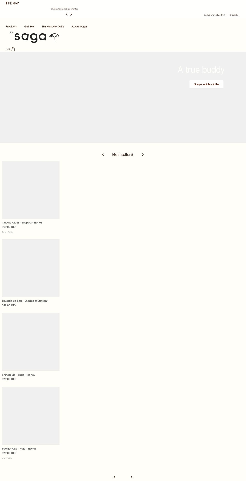 saga-copenhagen.com shopify website screenshot