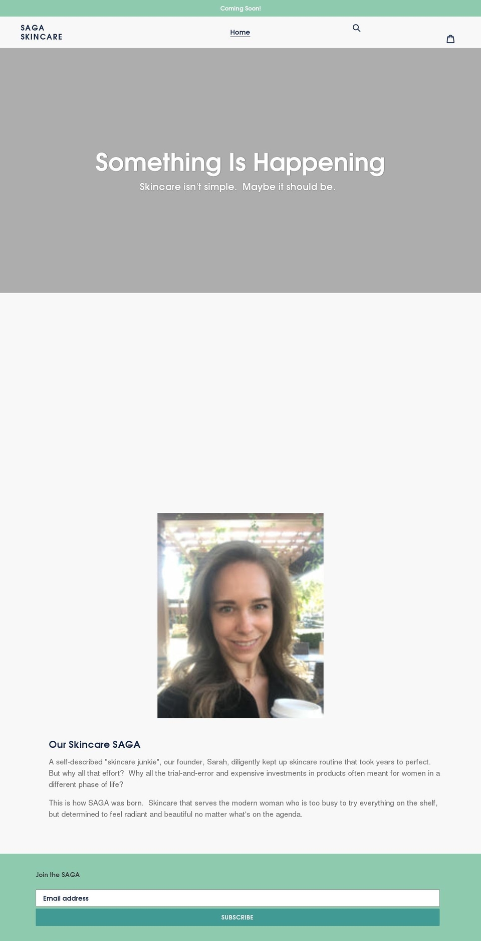 sagaskincare.com shopify website screenshot