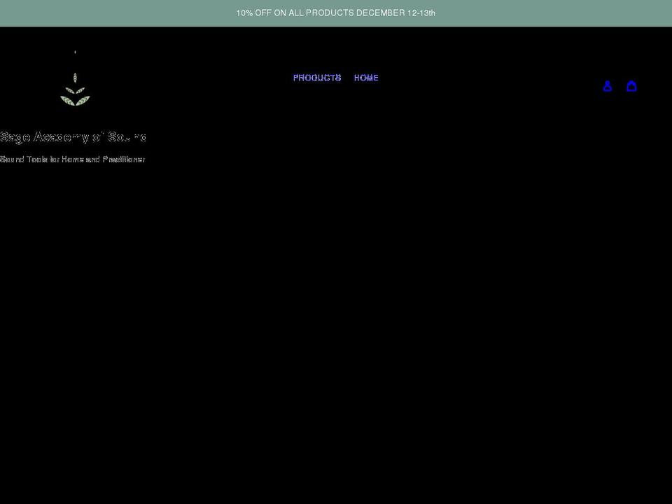 sage-academy-of-sound.myshopify.com shopify website screenshot