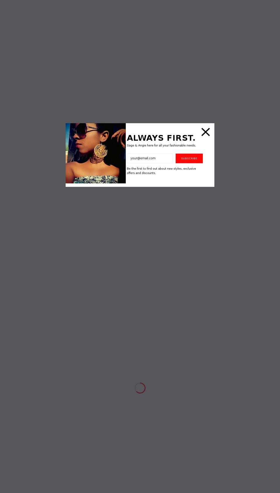 sageandangie.com shopify website screenshot