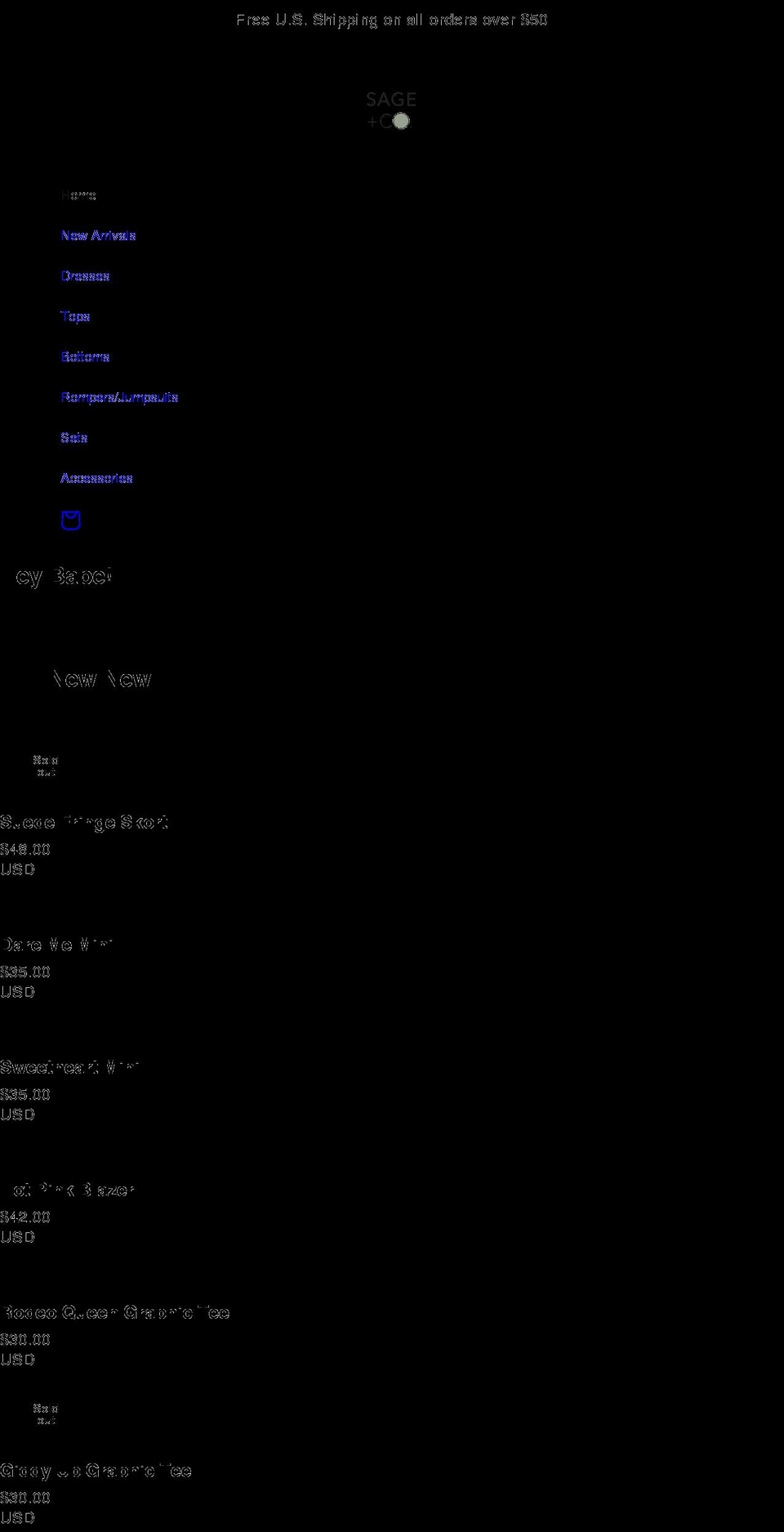 sageandco.net shopify website screenshot