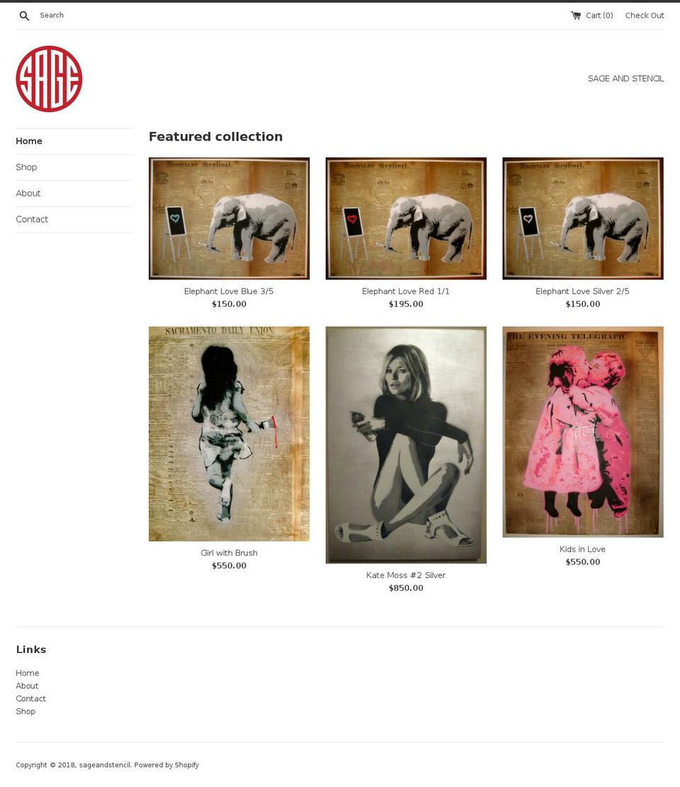 sageandstencil.com — Shopify storefront screenshot