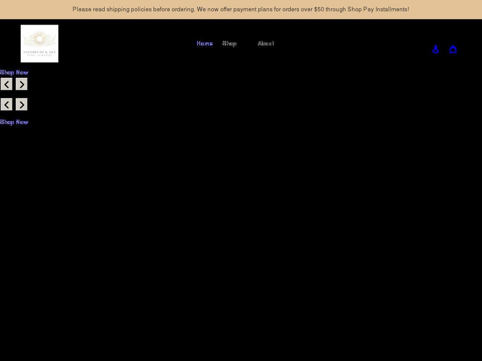 sagebrushandsky.com shopify website screenshot