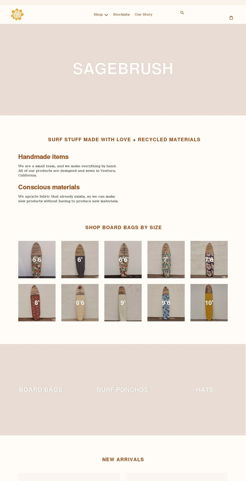 sagebrushbags.com shopify website screenshot