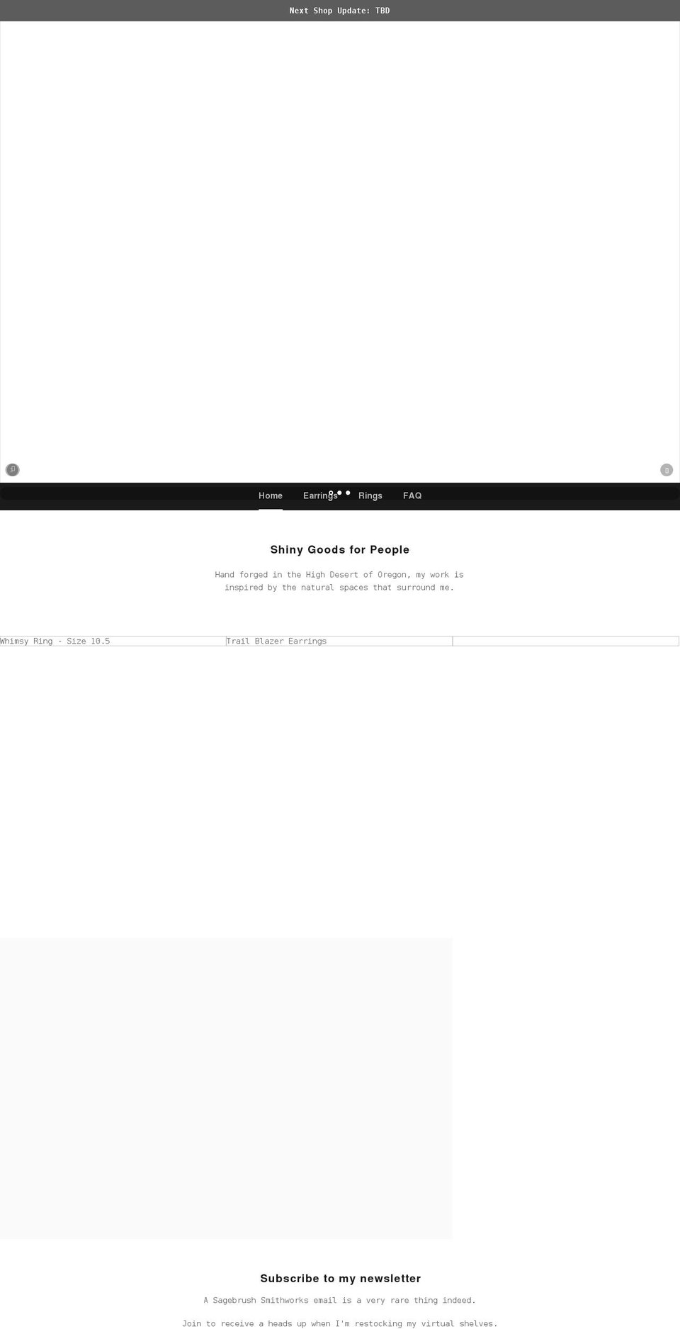 sagebrushsmithworks.com shopify website screenshot