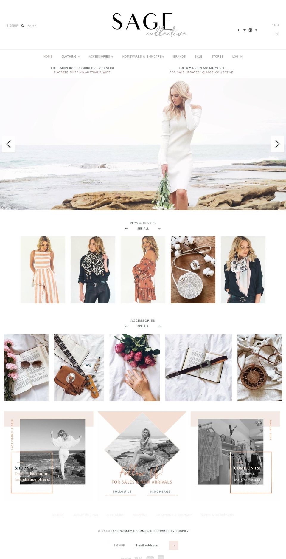 sagecollective.com.au shopify website screenshot