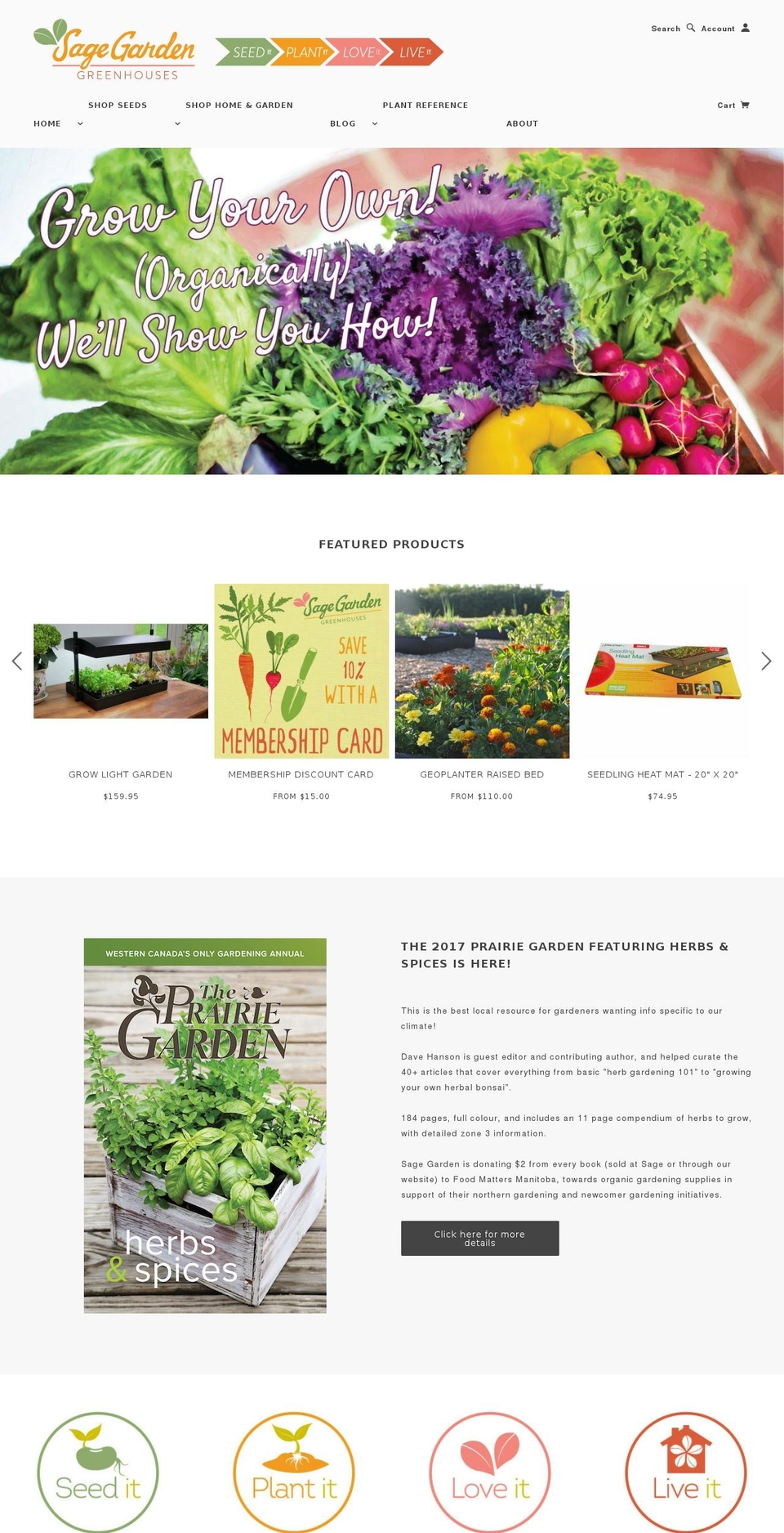 Garden Shopify theme site example sagegarden.ca