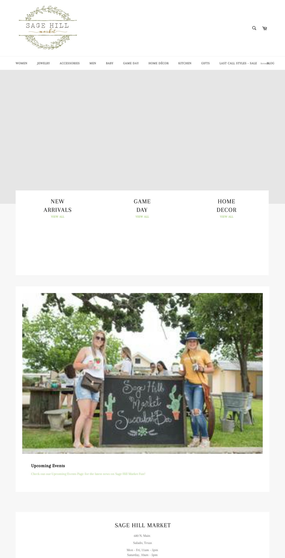 sagehillmarket.com — Shopify storefront screenshot