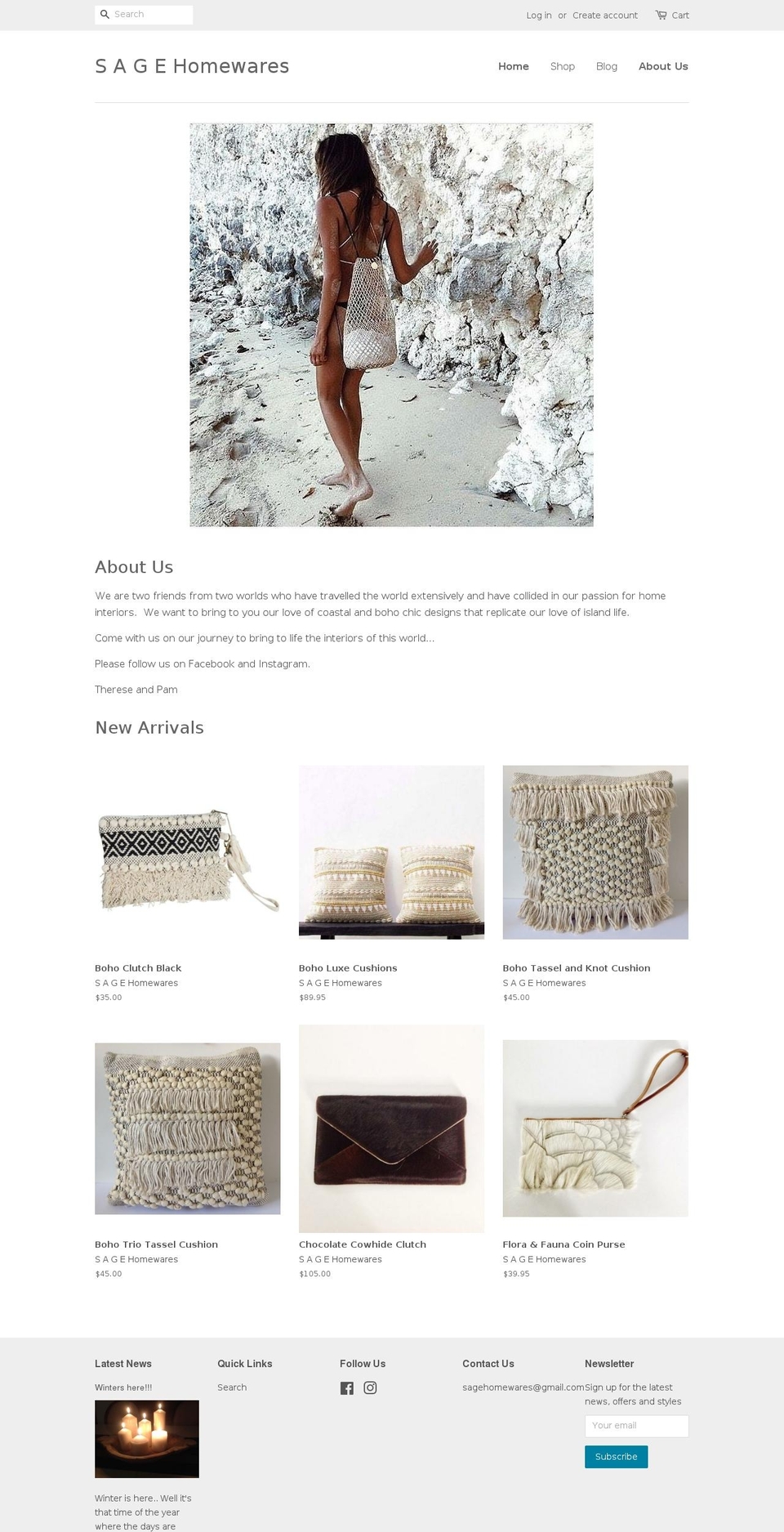 sagehomewares.com — Shopify storefront screenshot