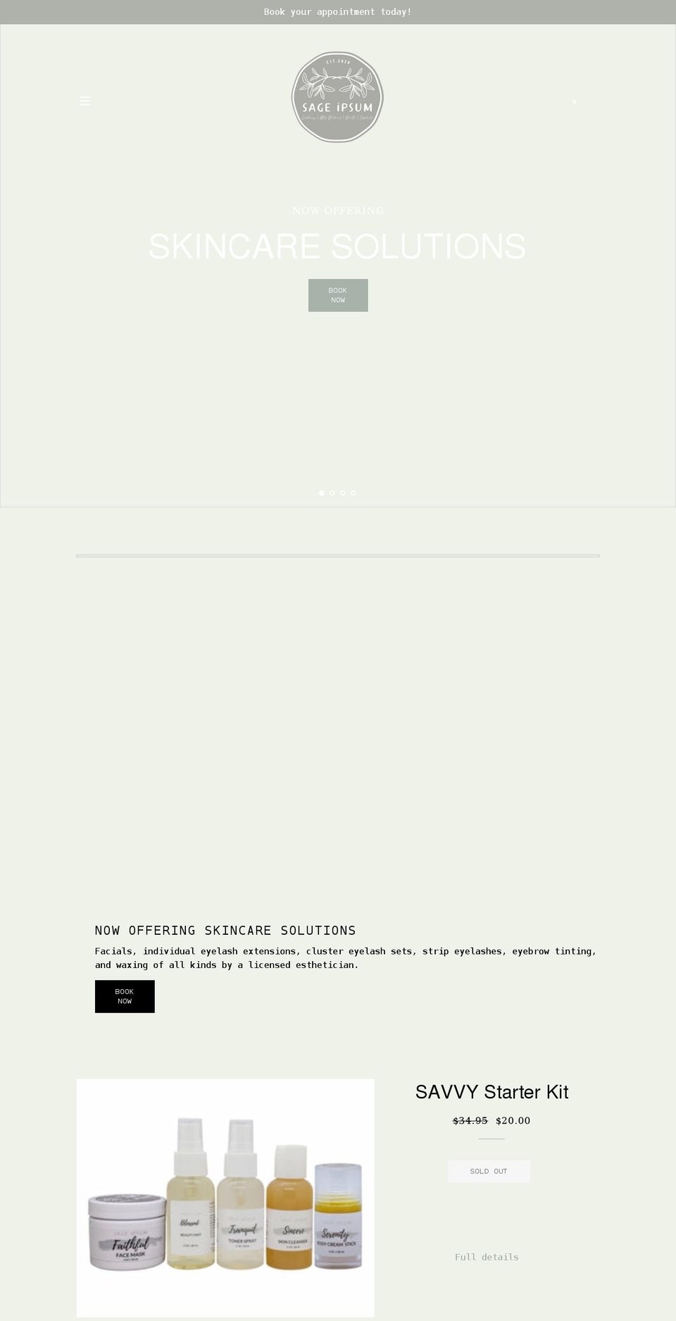 sageipsum.com shopify website screenshot