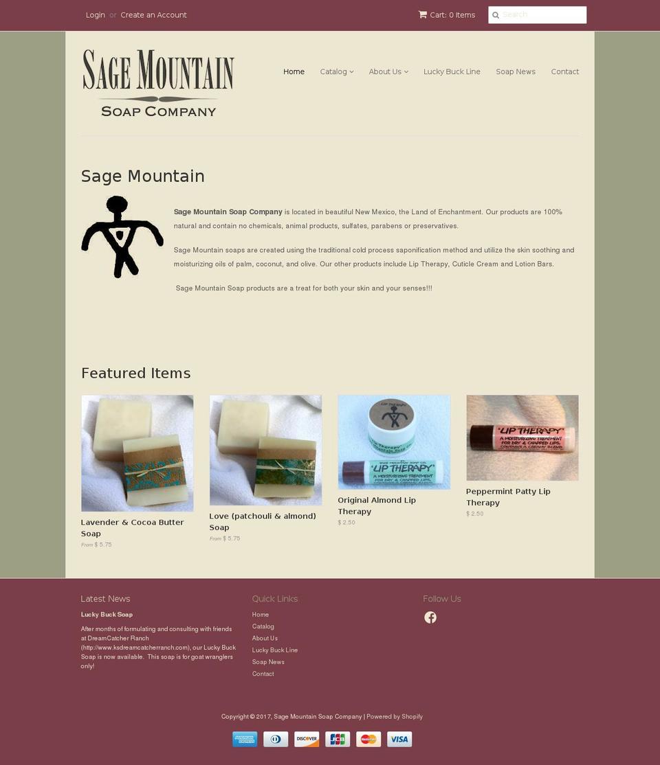 sagemountainsoap.com shopify website screenshot