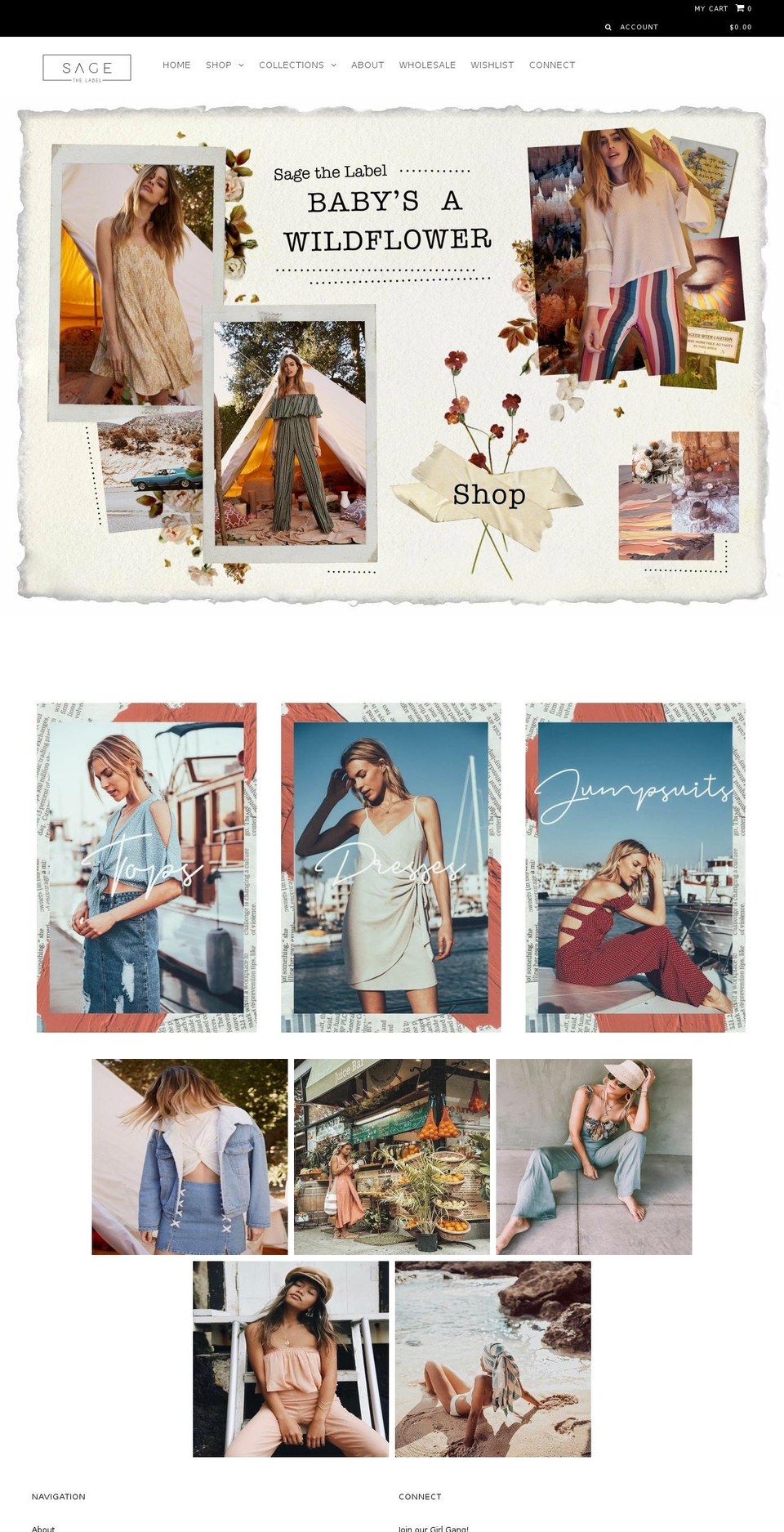 sagethelabel.com shopify website screenshot