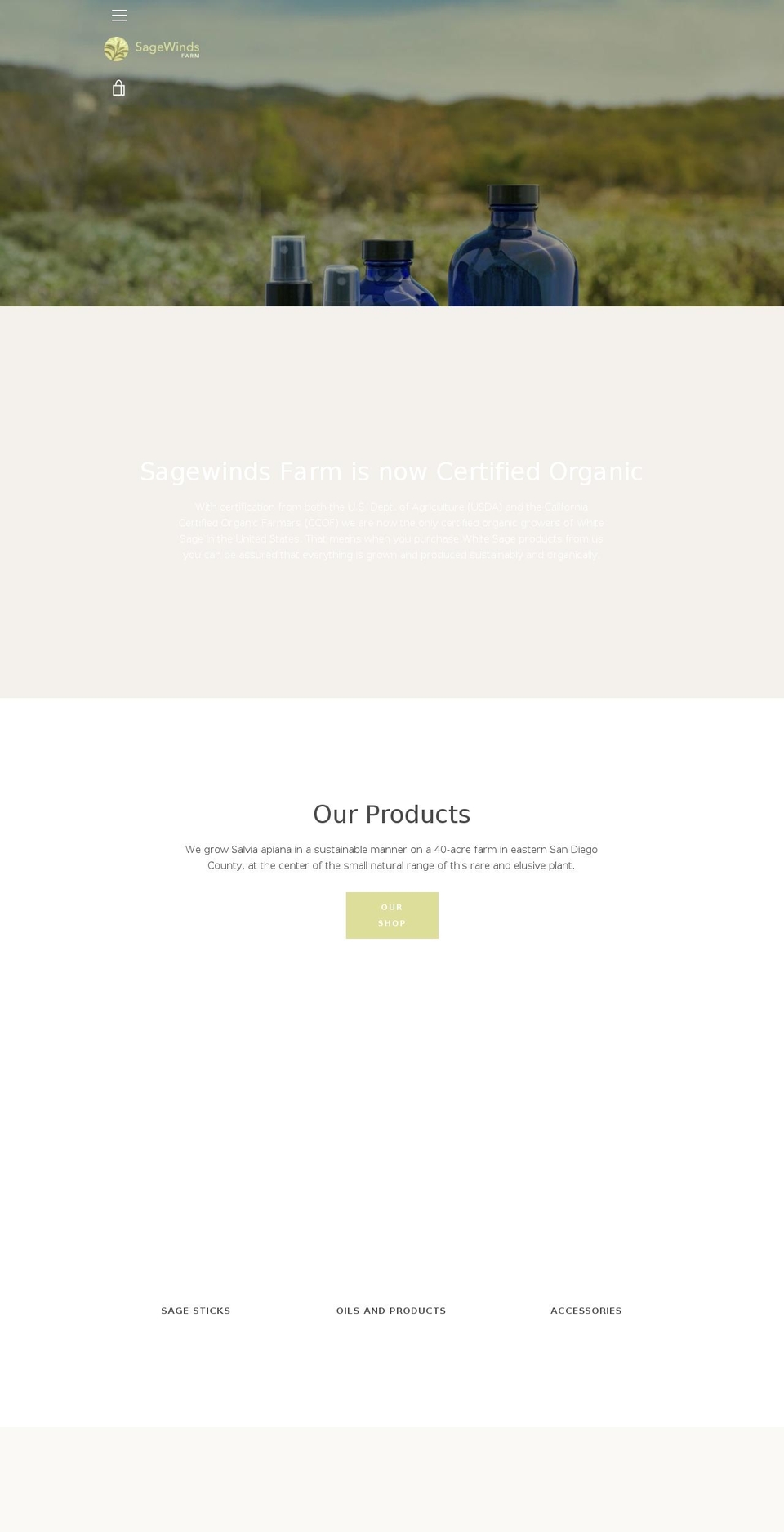 sagewinds.us shopify website screenshot