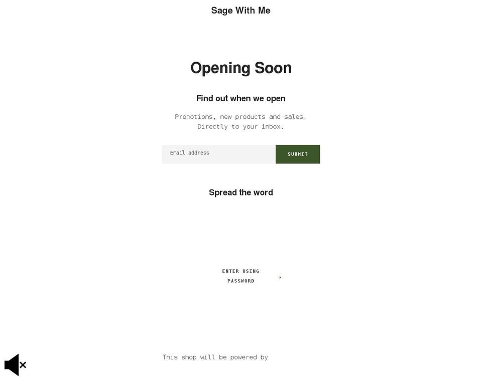 sagewithme.com shopify website screenshot