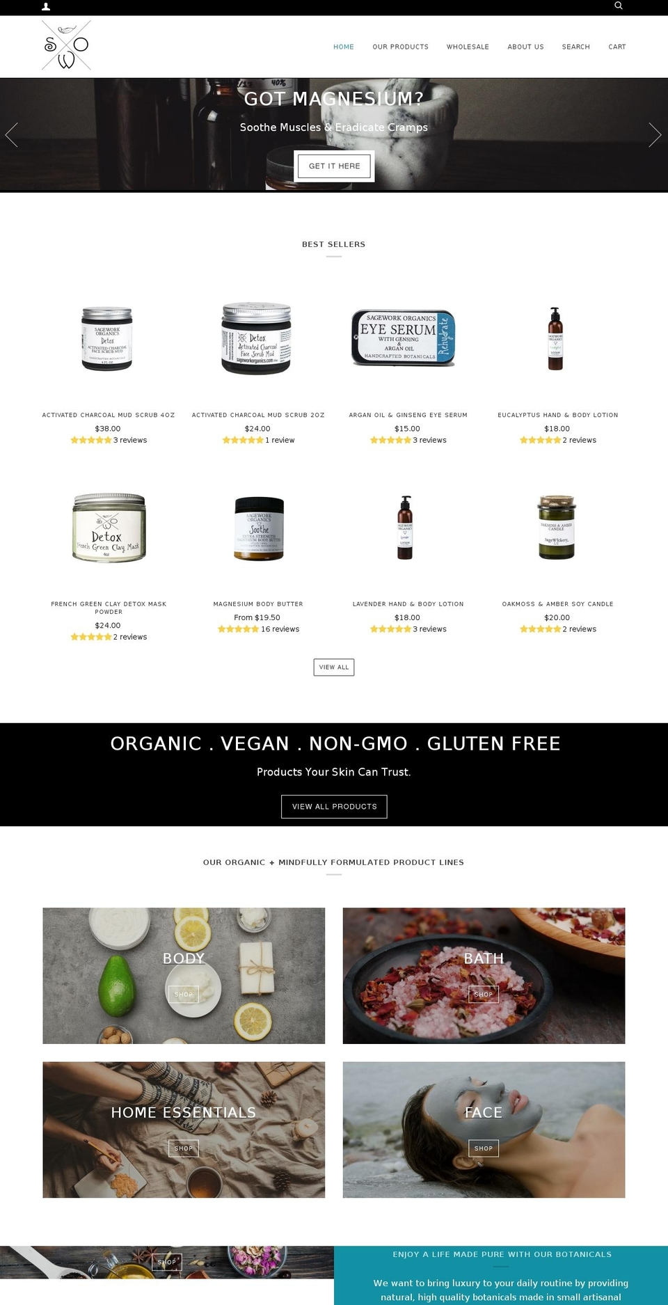 sageworkorganics.com — Shopify storefront screenshot