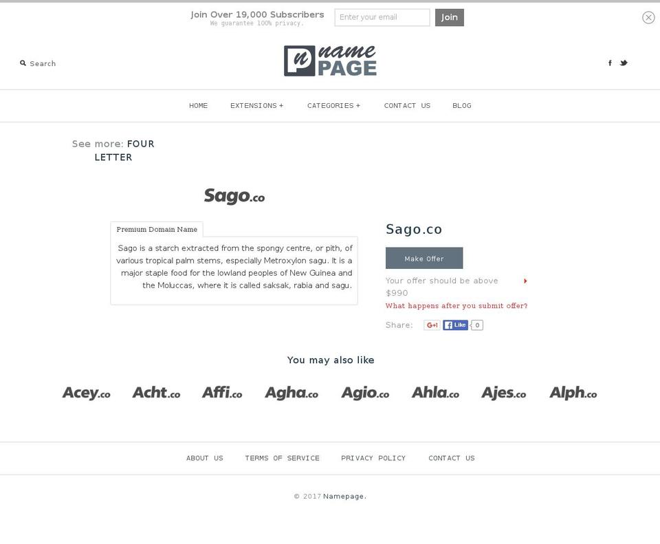 sago.co shopify website screenshot