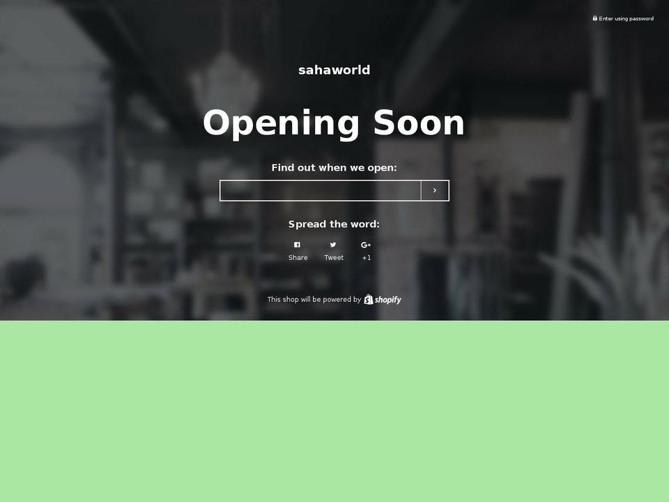 saha-world.com shopify website screenshot