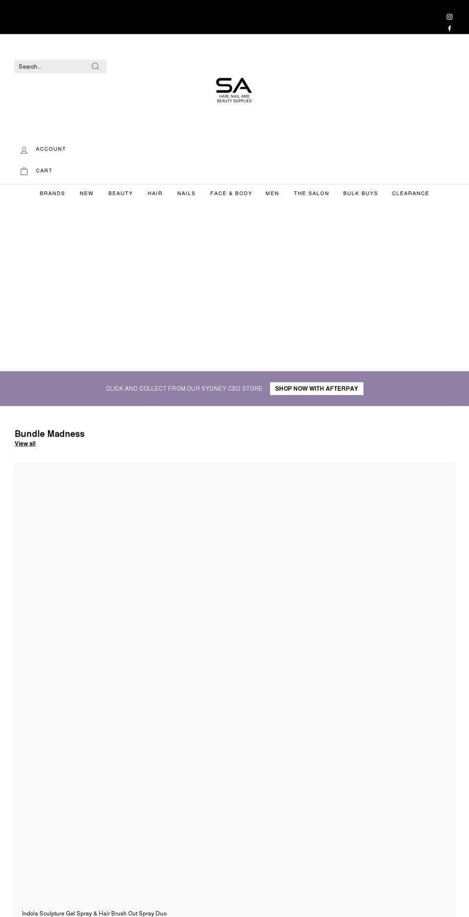 sahairsupplies.com.au shopify website screenshot