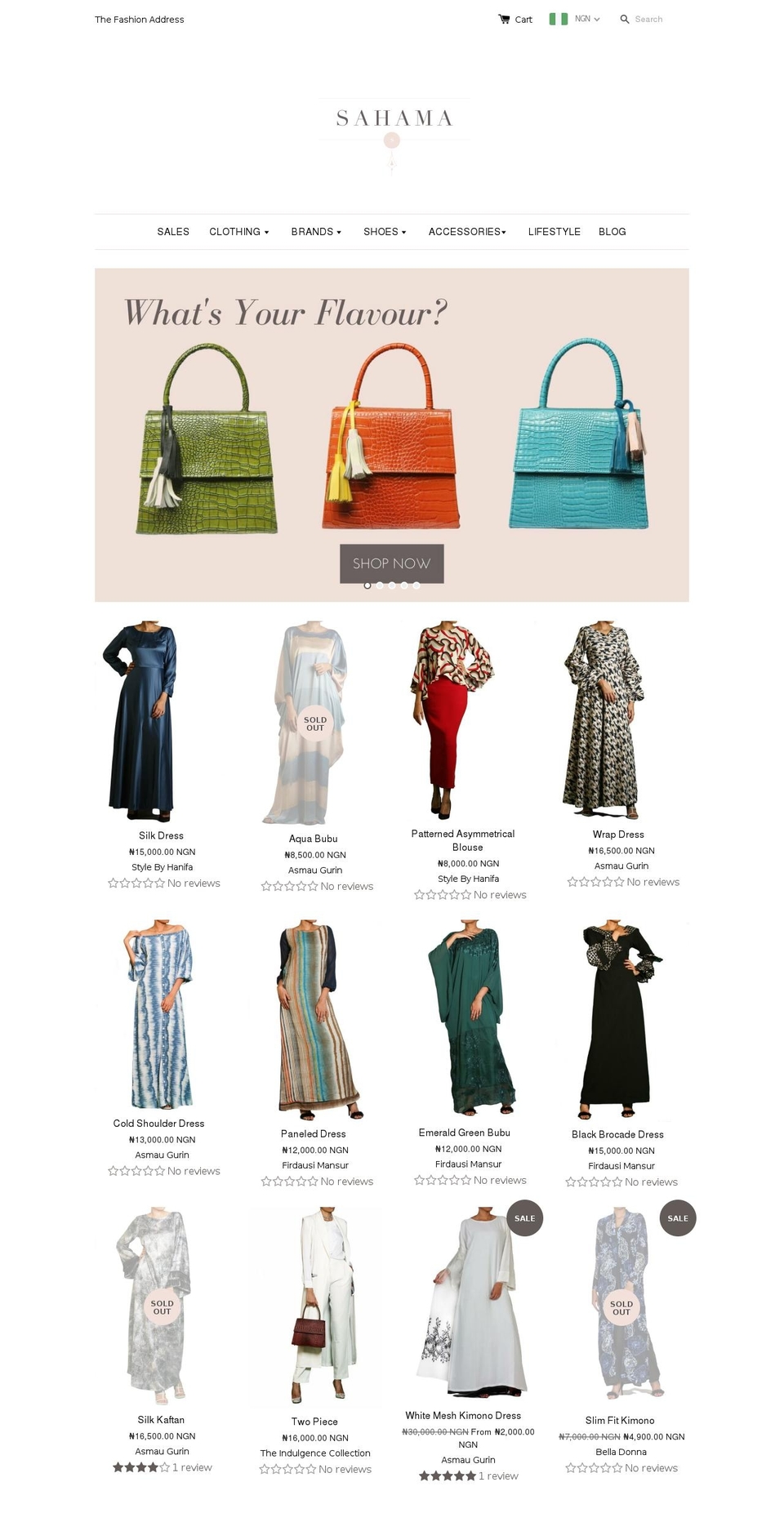 sahama-ng.com shopify website screenshot