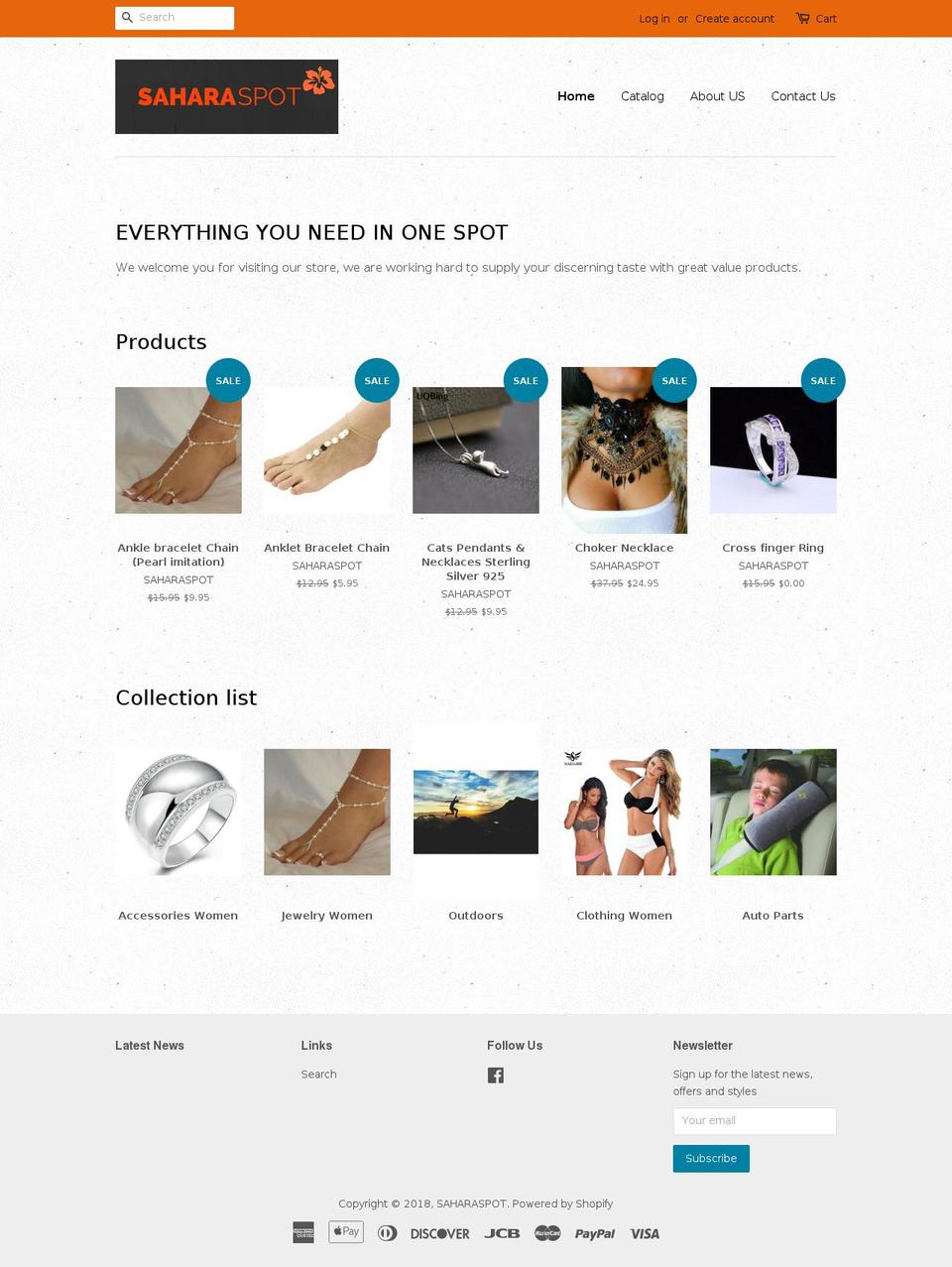 saharaspot.com — Shopify storefront screenshot