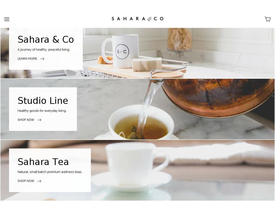 saharatea.com shopify website screenshot