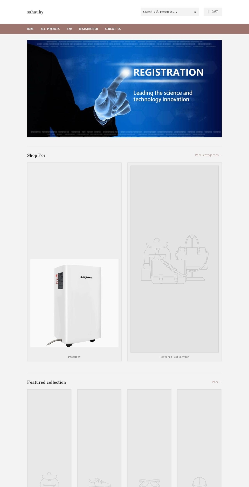 sahauhy.com shopify website screenshot