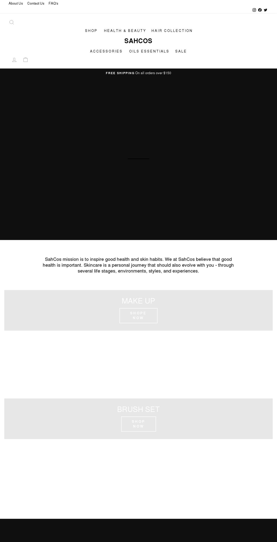 sahcos.com shopify website screenshot