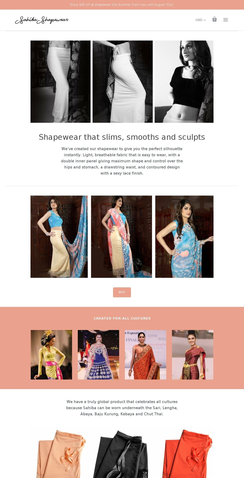 sahibashapewear.com — Shopify storefront screenshot
