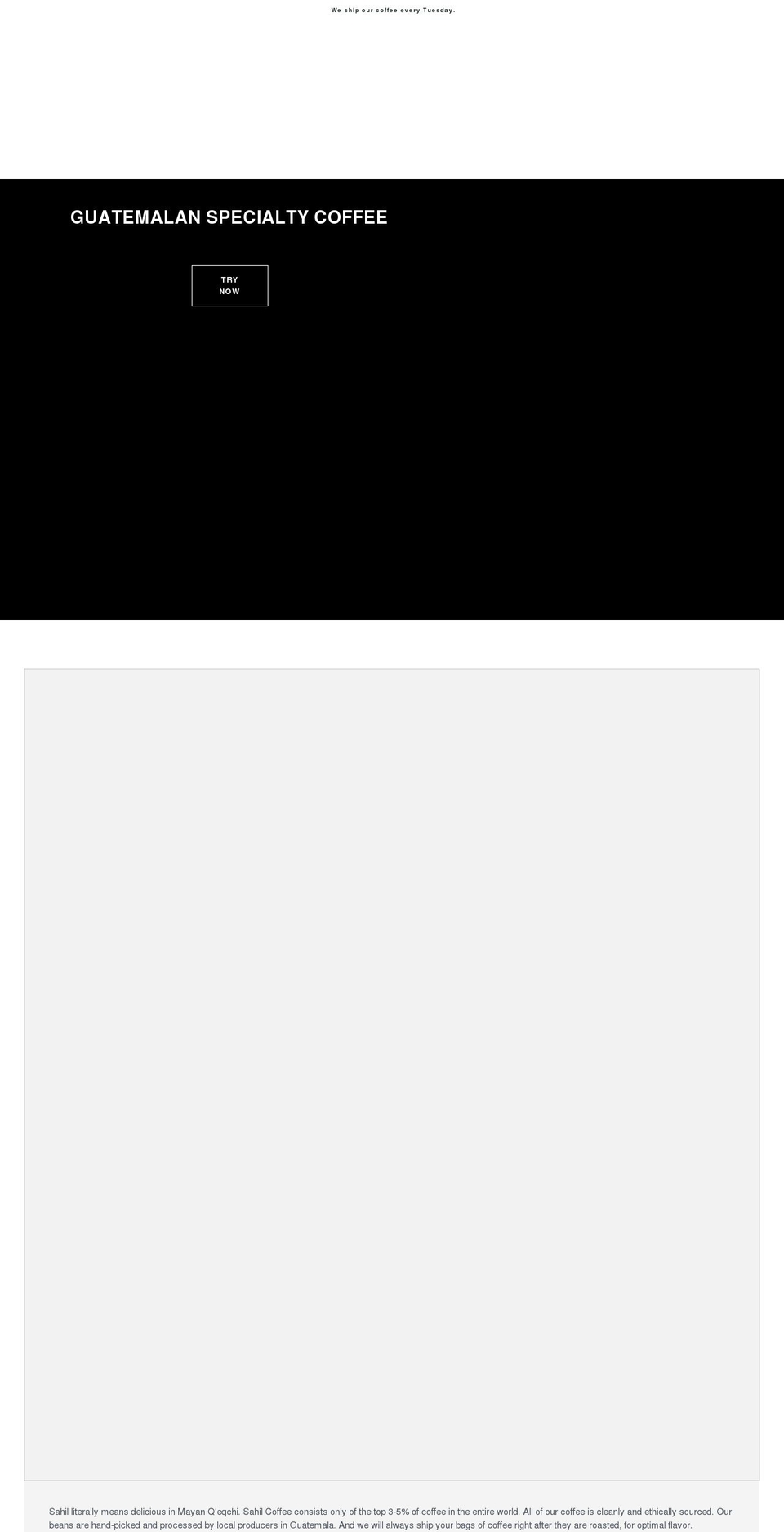 sahilcoffee.com shopify website screenshot