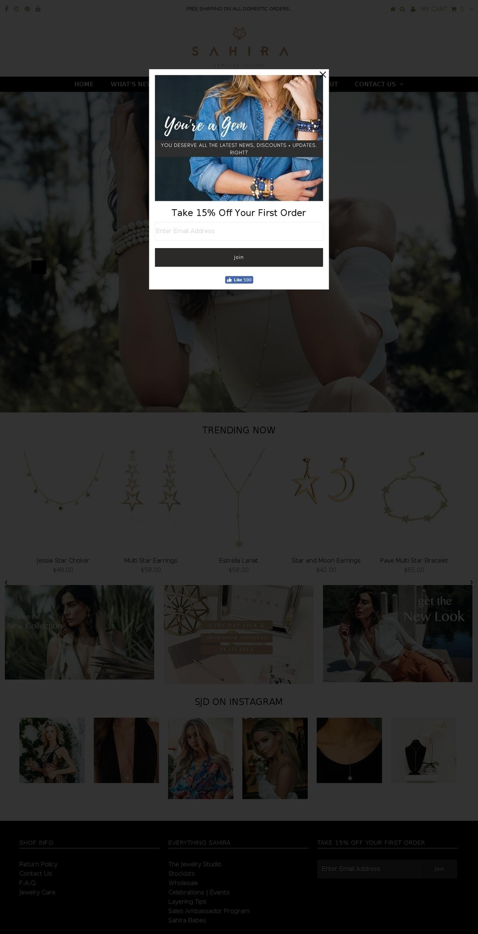 sahirajewelrydesign.com shopify website screenshot