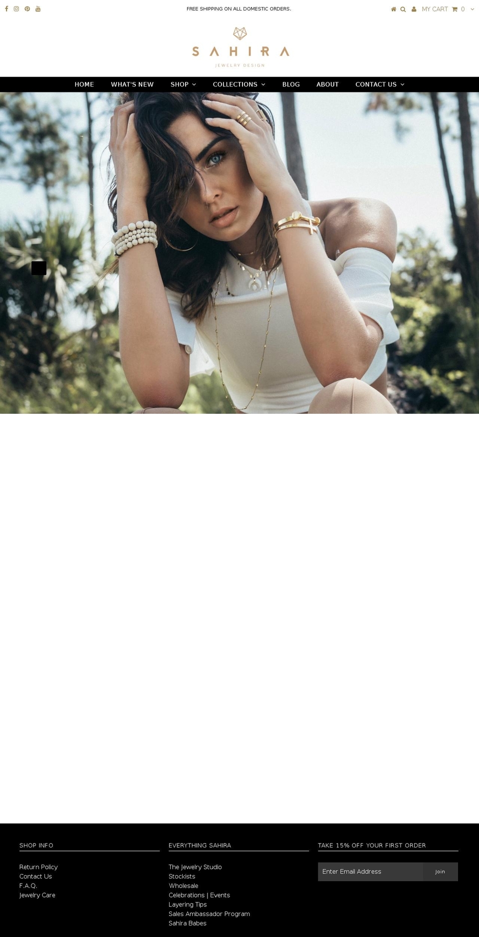 sahirajewelrydesigns.com — Shopify storefront screenshot