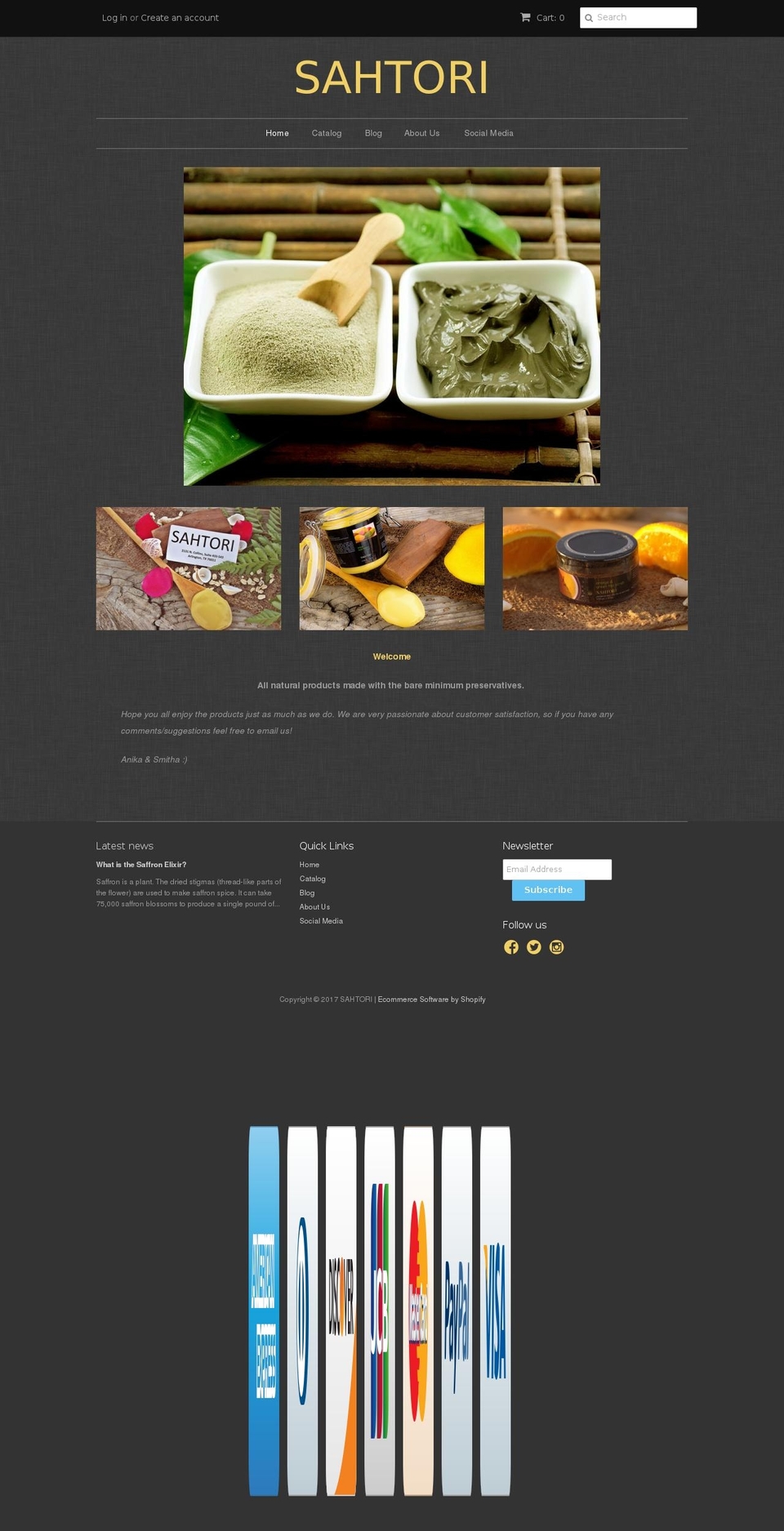 sahtori.com shopify website screenshot