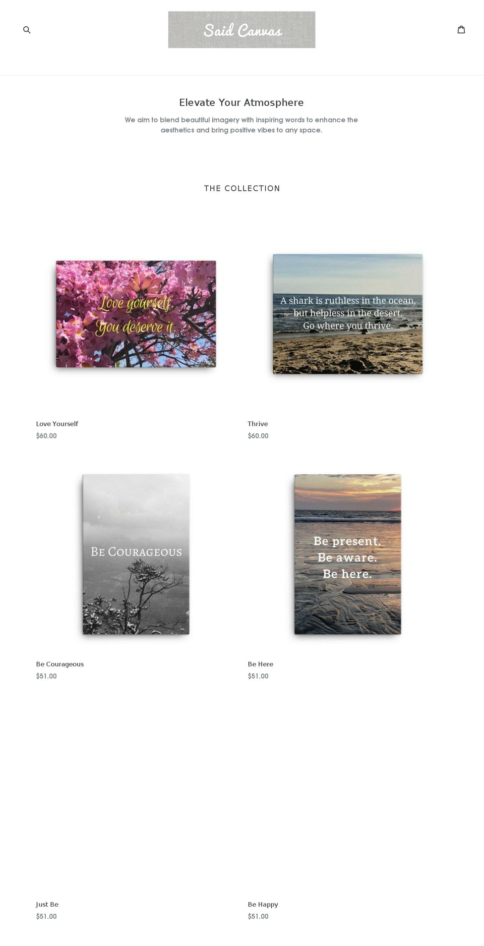 saidcanvas.com shopify website screenshot