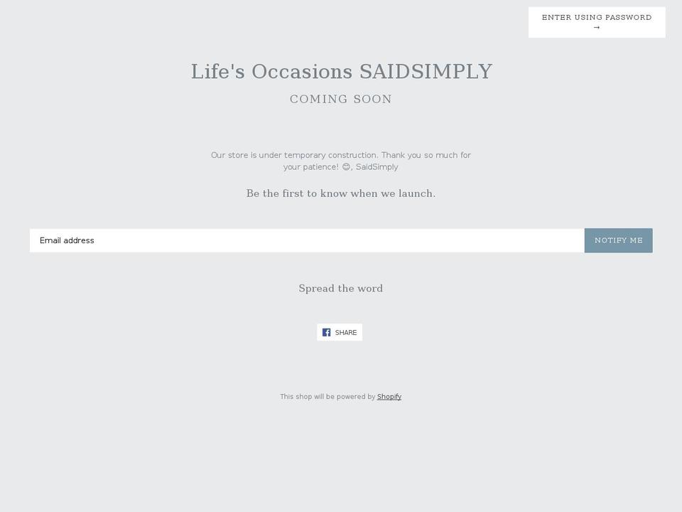 saidsimply.org shopify website screenshot