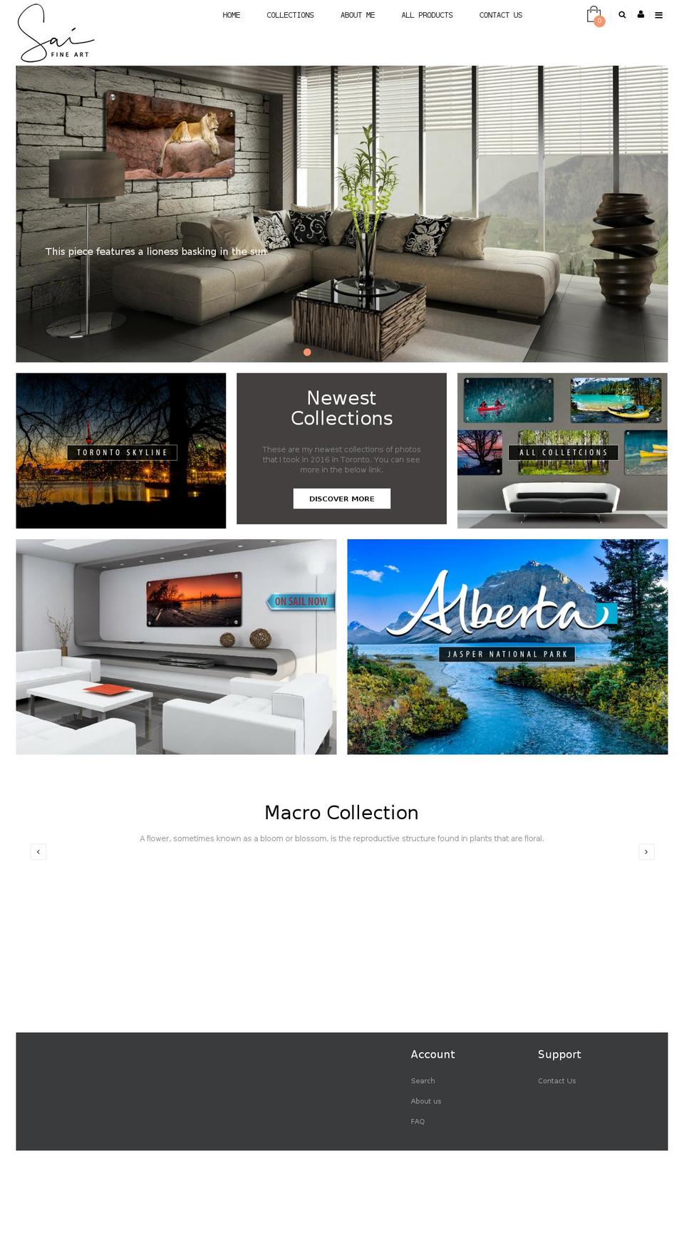 saifineart.com shopify website screenshot