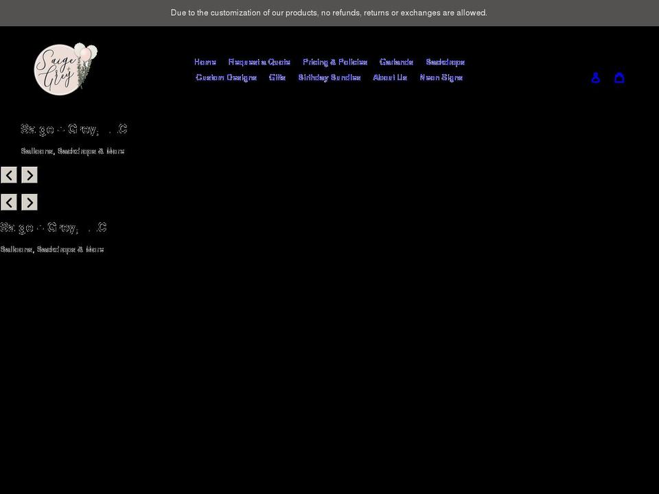 saigegrey.com shopify website screenshot