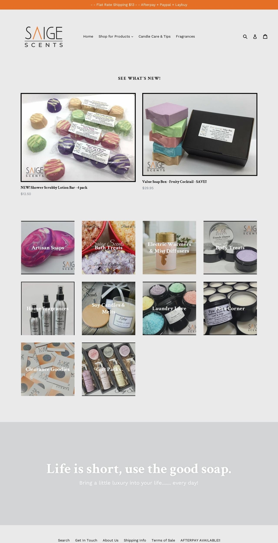 saigescents.com.au shopify website screenshot