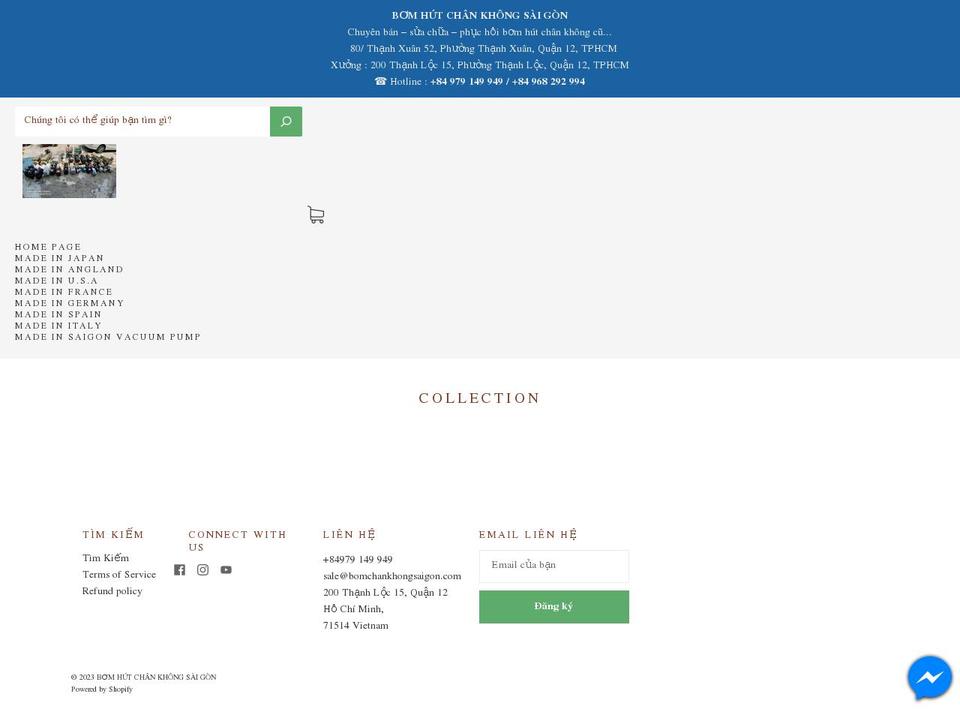 saigonvacuumpump.com shopify website screenshot