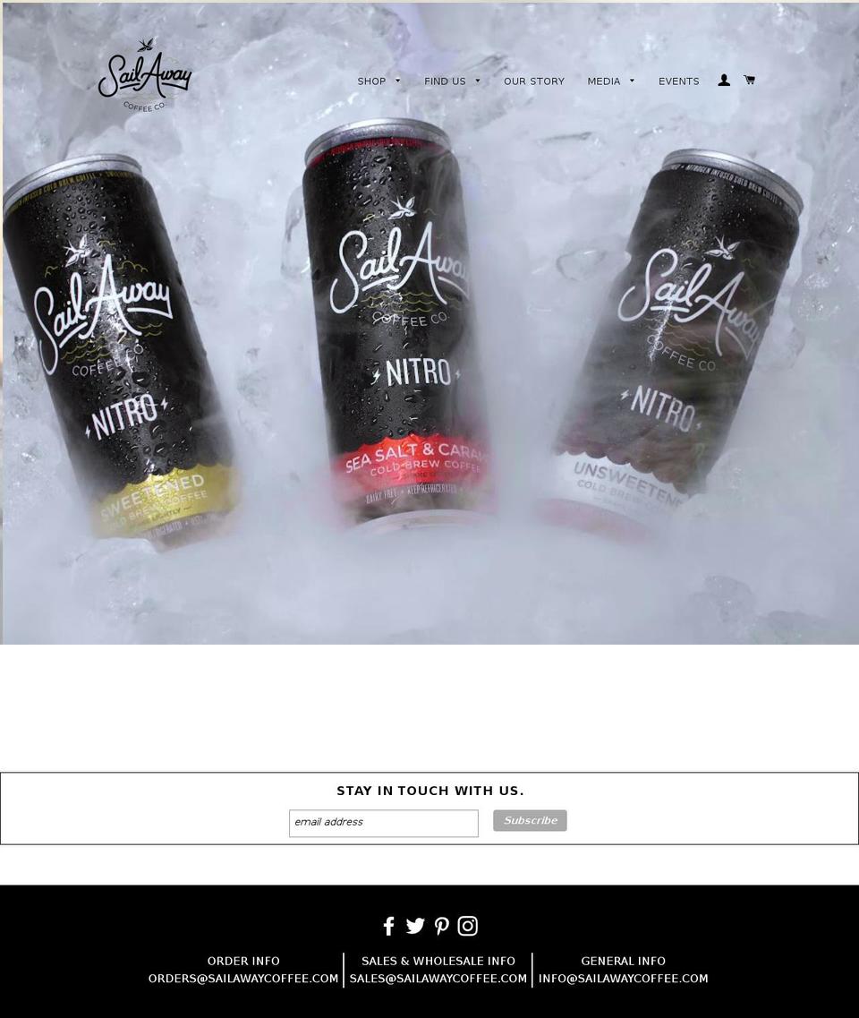 sailawaycoffeeco.com — Shopify storefront screenshot