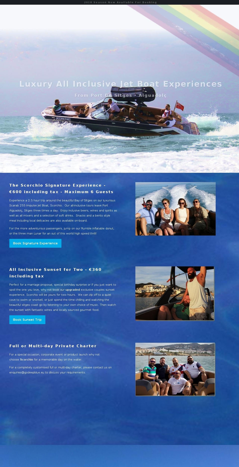saildeepblue.com — Shopify storefront screenshot