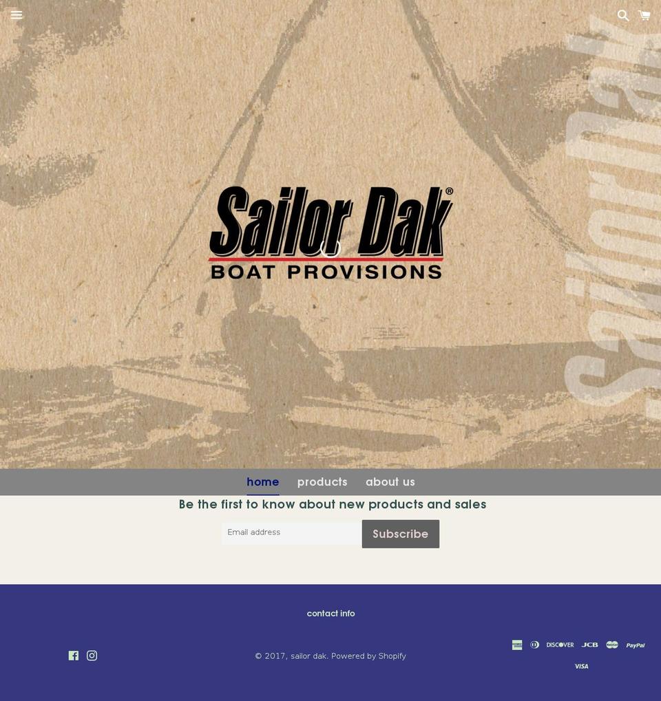 sailordak.com shopify website screenshot