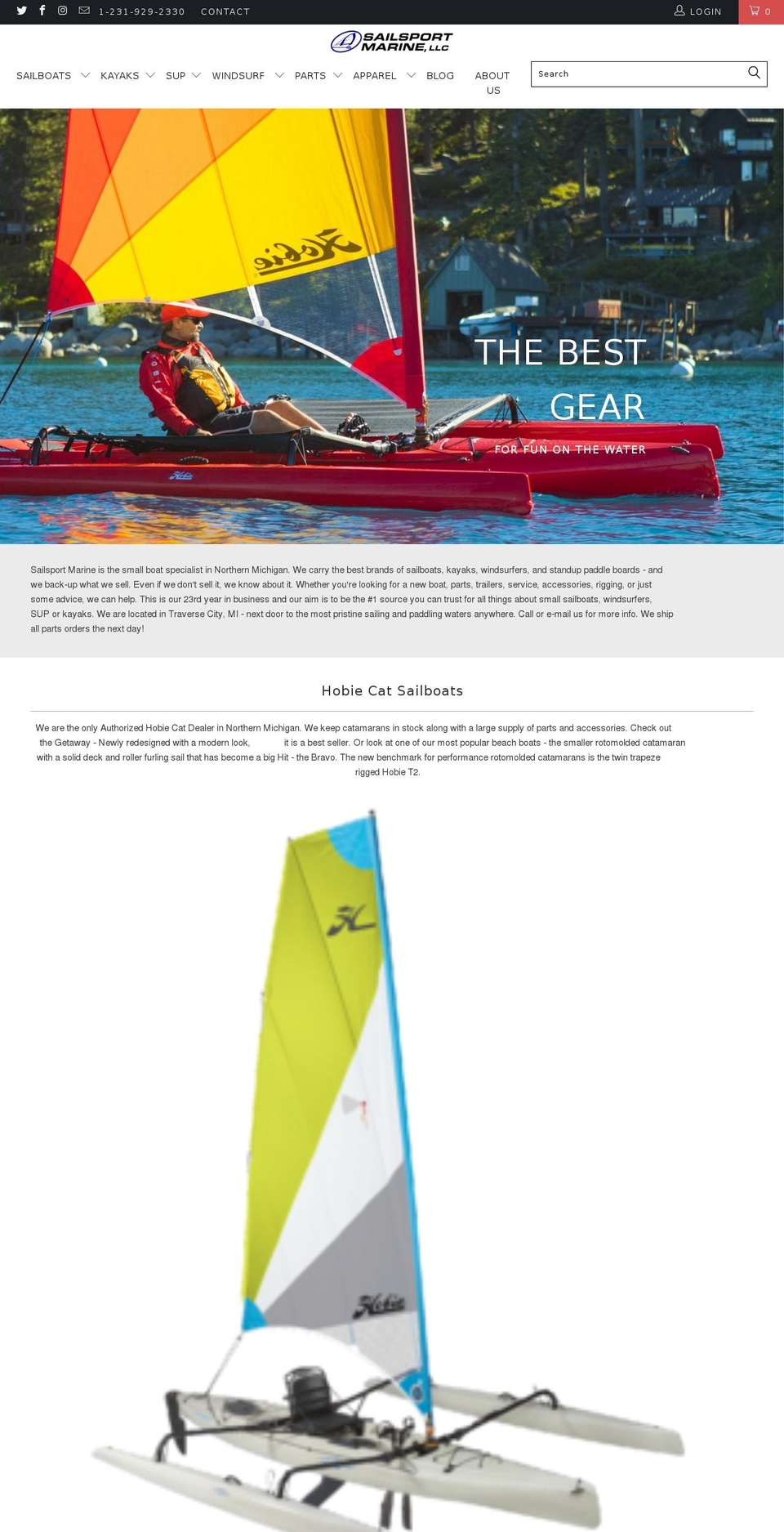 sailsportmarine.com shopify website screenshot