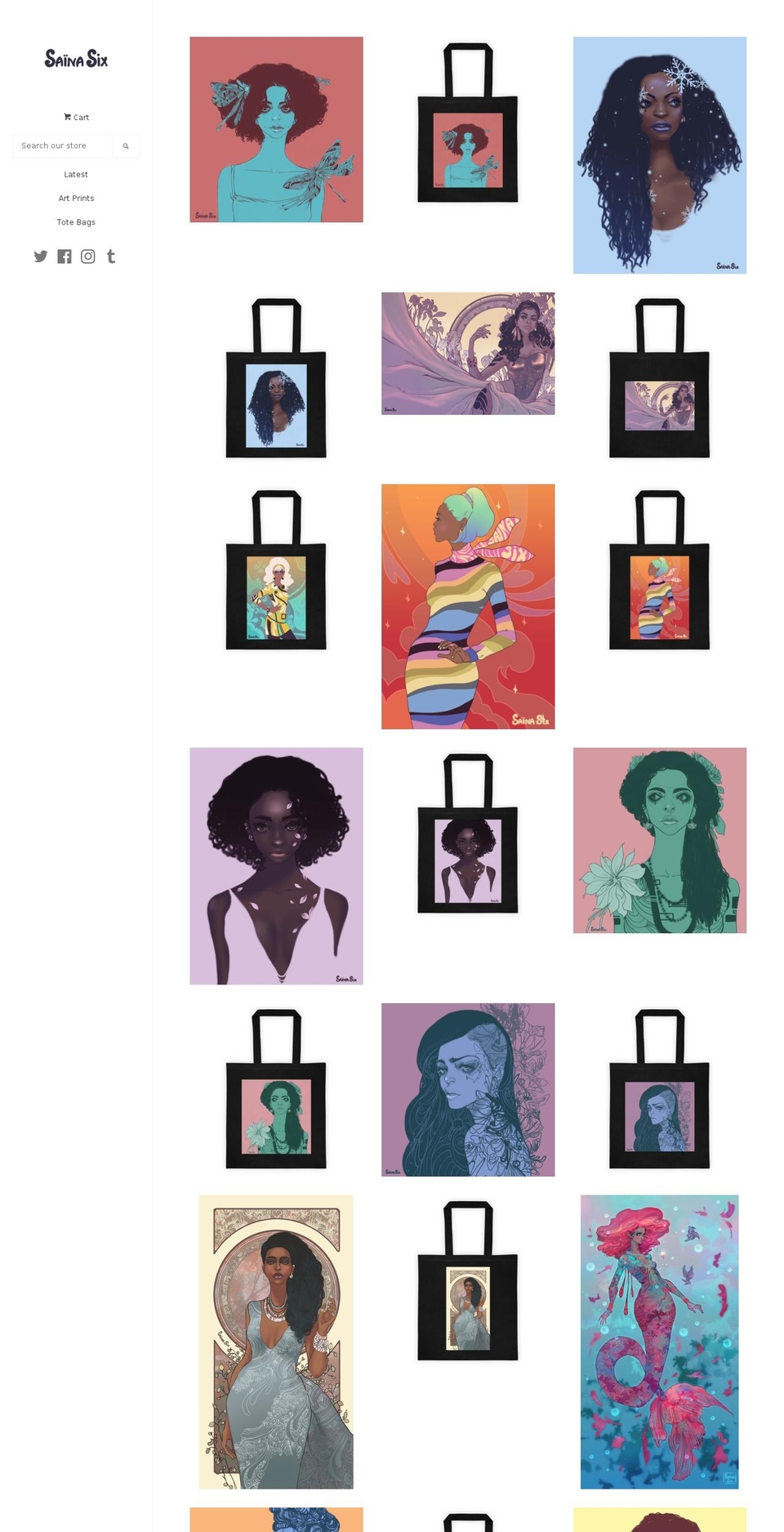 sainasix.com shopify website screenshot