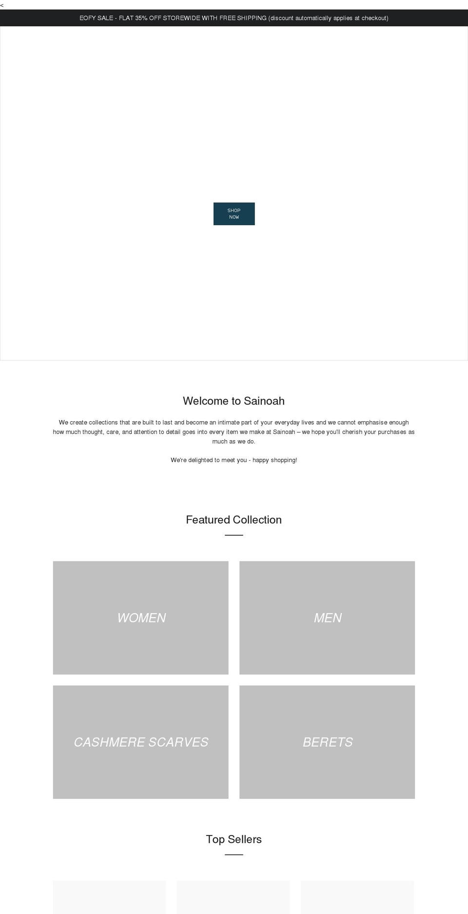 sainoah.com.au shopify website screenshot