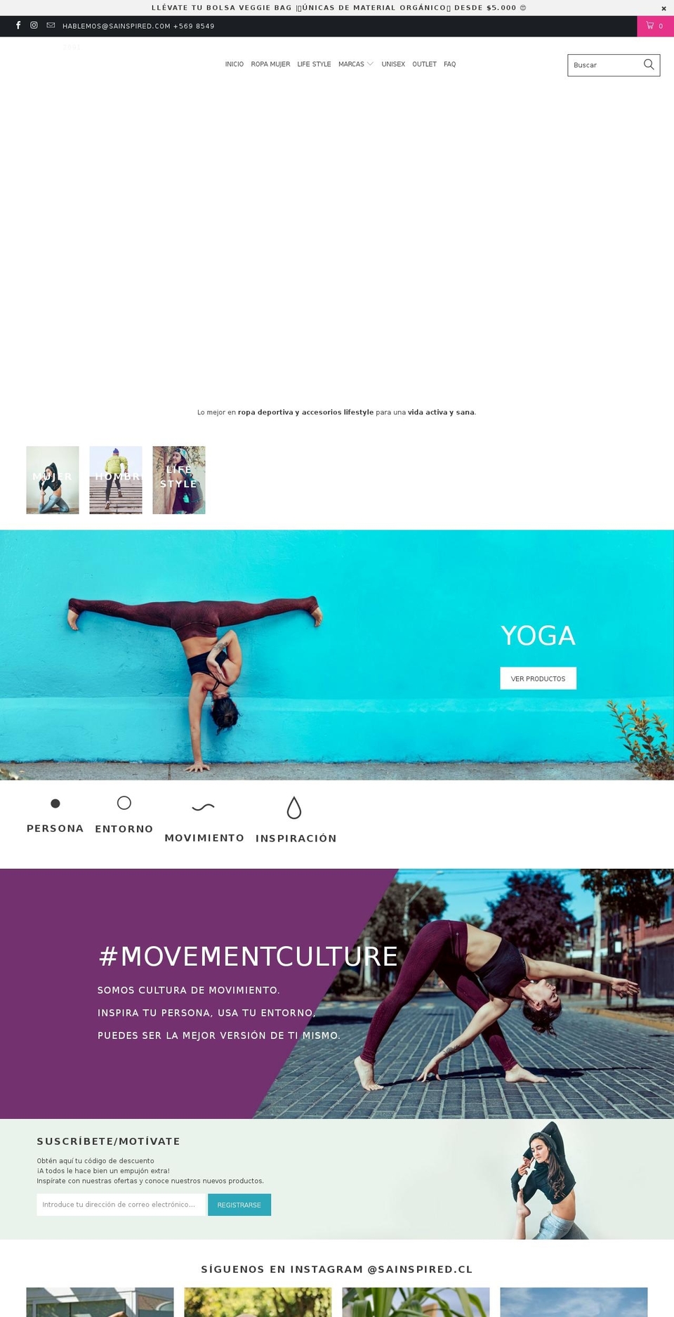 sainspired.com — Shopify storefront screenshot