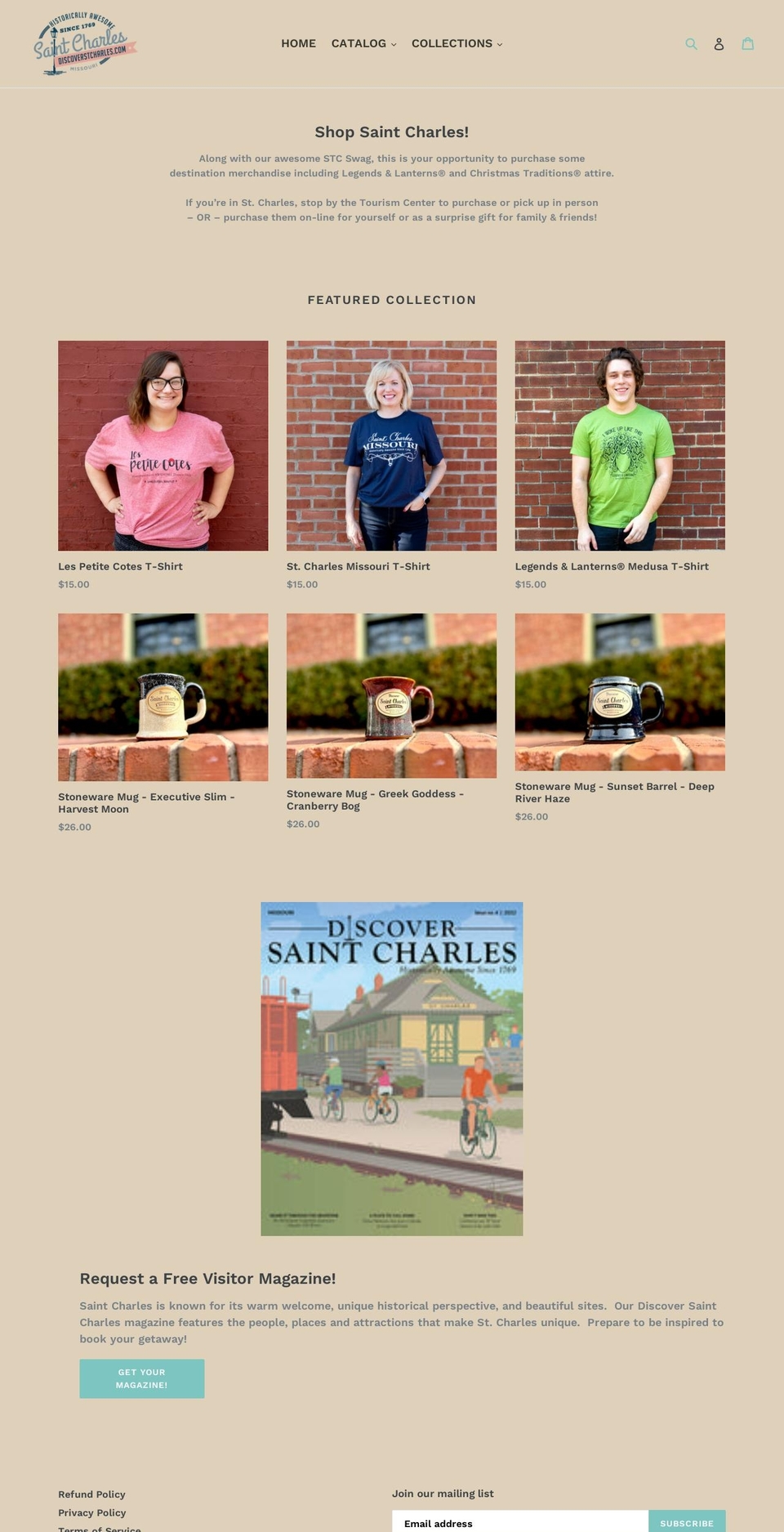 saint-charles-cvb.myshopify.com shopify website screenshot